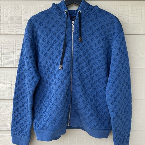 NEW VIRGIL ABLOH LOUIS VUITTON EMBOSSED ZIP HOODIE - Picture 1 of 14